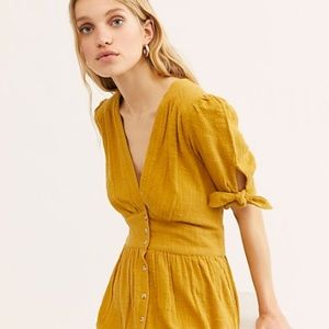 Free People Love Of My Life Midi Dress - Golden